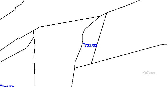 Parcela st. 723/22 v KÚ Březno u Chomutova, Katastrální mapa