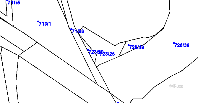 Parcela st. 723/25 v KÚ Březno u Chomutova, Katastrální mapa