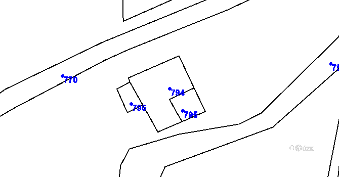 Parcela st. 794 v KÚ Březno u Chomutova, Katastrální mapa