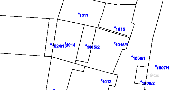Parcela st. 1015/2 v KÚ Březno u Chomutova, Katastrální mapa