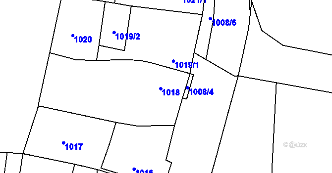 Parcela st. 1018 v KÚ Březno u Chomutova, Katastrální mapa