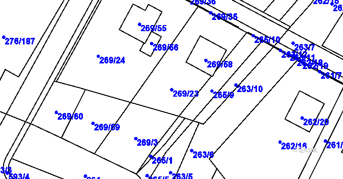 Parcela st. 269/23 v KÚ Březno u Chomutova, Katastrální mapa