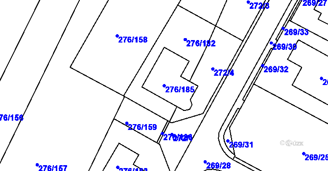 Parcela st. 276/185 v KÚ Březno u Chomutova, Katastrální mapa