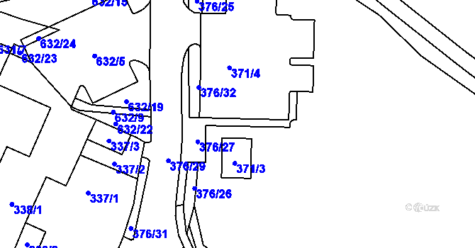 Parcela st. 371/10 v KÚ Březno u Chomutova, Katastrální mapa