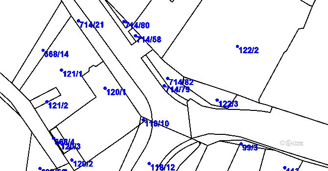 Parcela st. 714/79 v KÚ Březno u Chomutova, Katastrální mapa