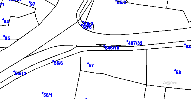 Parcela st. 56/14 v KÚ Březno u Chomutova, Katastrální mapa