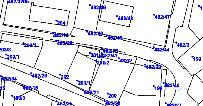 Parcela st. 482/41 v KÚ Březno u Chomutova, Katastrální mapa