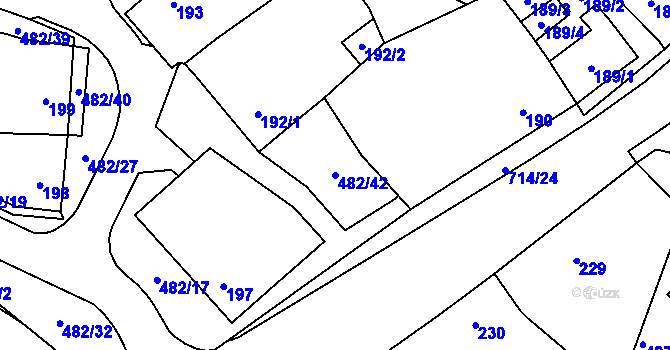 Parcela st. 482/42 v KÚ Březno u Chomutova, Katastrální mapa
