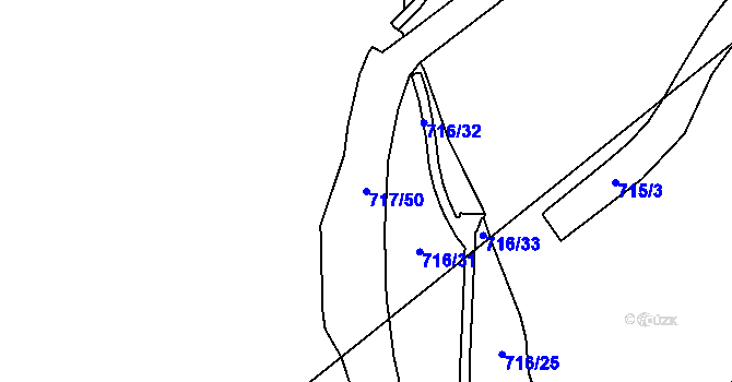 Parcela st. 717/50 v KÚ Březno u Chomutova, Katastrální mapa
