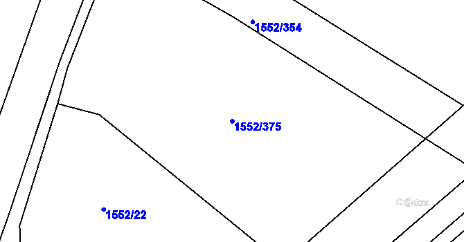 Parcela st. 1552/375 v KÚ Březno u Chomutova, Katastrální mapa