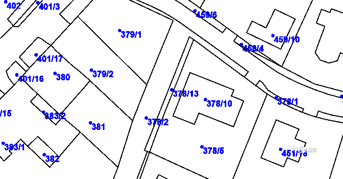 Parcela st. 378/13 v KÚ Březno u Chomutova, Katastrální mapa