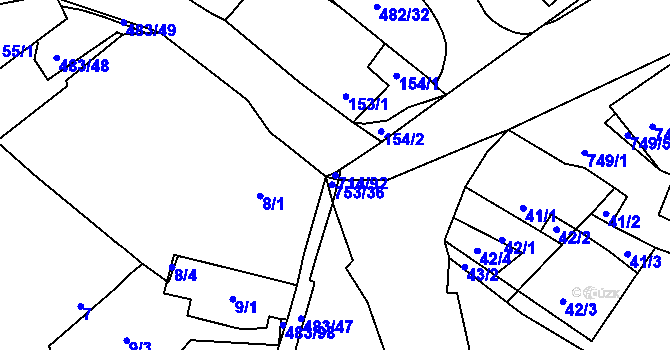 Parcela st. 714/92 v KÚ Březno u Chomutova, Katastrální mapa