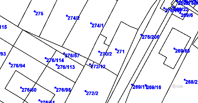 Parcela st. 270/2 v KÚ Březno u Chomutova, Katastrální mapa