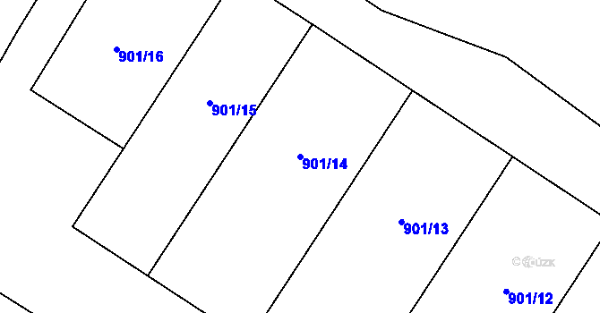 Parcela st. 901/14 v KÚ Březno u Chomutova, Katastrální mapa