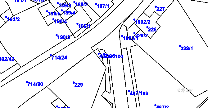 Parcela st. 487/100 v KÚ Březno u Chomutova, Katastrální mapa