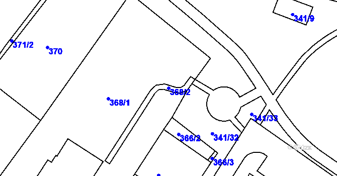 Parcela st. 368/2 v KÚ Březno u Chomutova, Katastrální mapa