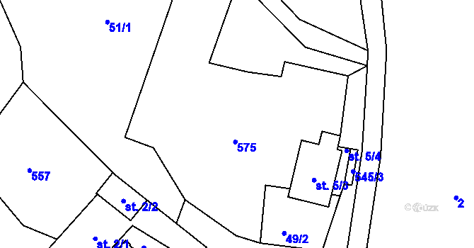 Parcela st. 5/1 v KÚ Holetice, Katastrální mapa