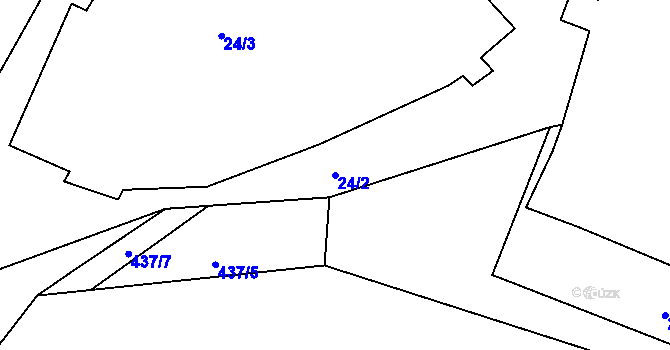 Parcela st. 24/2 v KÚ Holetice, Katastrální mapa