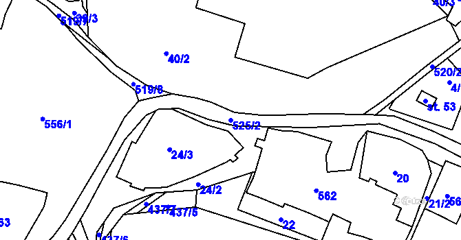 Parcela st. 525/2 v KÚ Holetice, Katastrální mapa