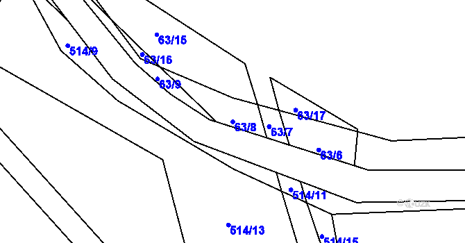 Parcela st. 63/8 v KÚ Holetice, Katastrální mapa