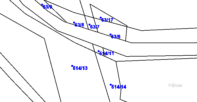 Parcela st. 514/11 v KÚ Holetice, Katastrální mapa