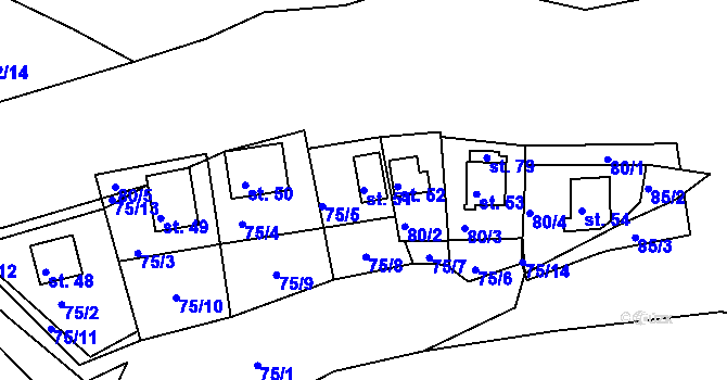 Parcela st. 51 v KÚ Stranná u Nechranic, Katastrální mapa