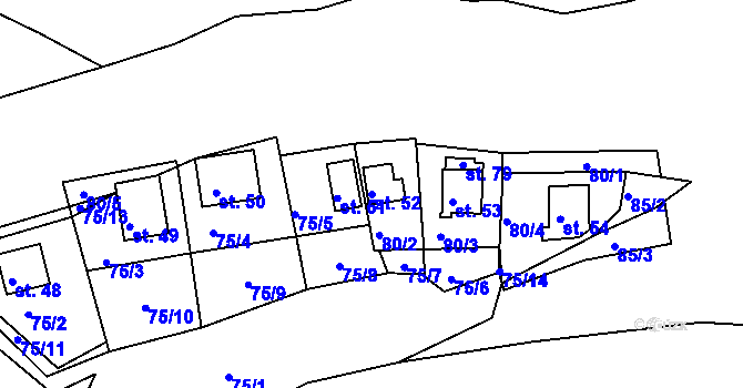 Parcela st. 52 v KÚ Stranná u Nechranic, Katastrální mapa