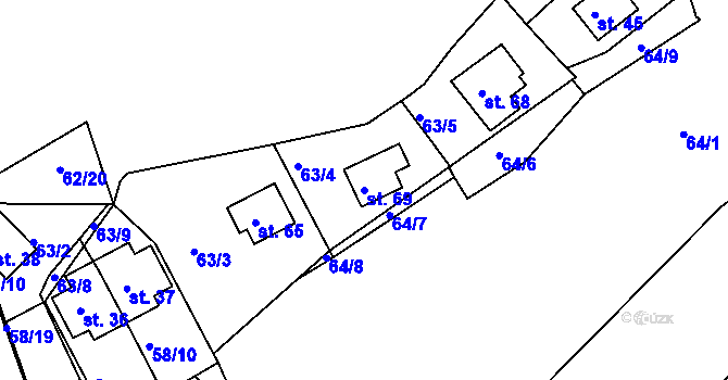 Parcela st. 69 v KÚ Stranná u Nechranic, Katastrální mapa
