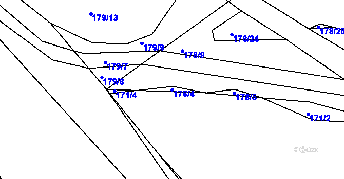 Parcela st. 178/4 v KÚ Stranná u Nechranic, Katastrální mapa