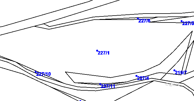 Parcela st. 227/1 v KÚ Stranná u Nechranic, Katastrální mapa
