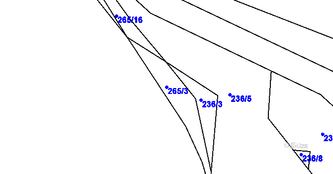 Parcela st. 265/3 v KÚ Stranná u Nechranic, Katastrální mapa