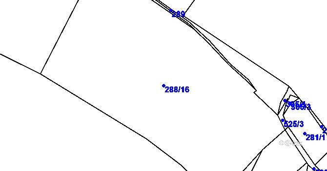 Parcela st. 288/16 v KÚ Stranná u Nechranic, Katastrální mapa