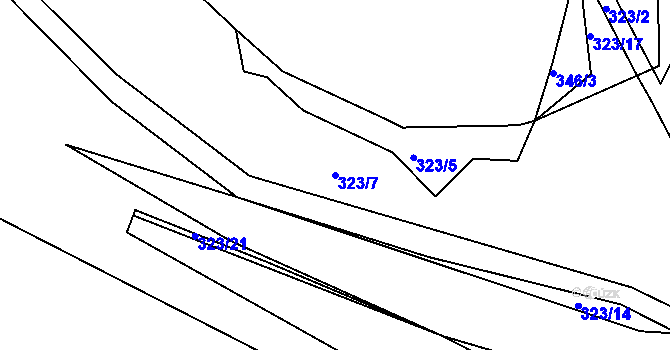 Parcela st. 323/7 v KÚ Stranná u Nechranic, Katastrální mapa