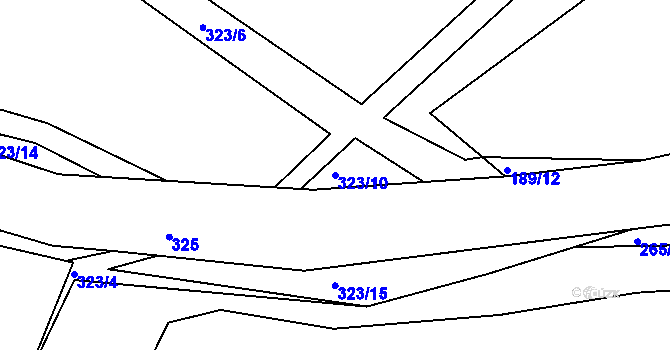 Parcela st. 323/10 v KÚ Stranná u Nechranic, Katastrální mapa