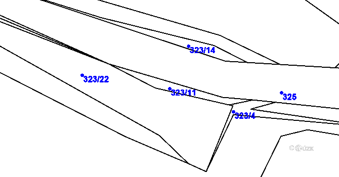 Parcela st. 323/11 v KÚ Stranná u Nechranic, Katastrální mapa