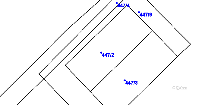 Parcela st. 447/2 v KÚ Stranná u Nechranic, Katastrální mapa