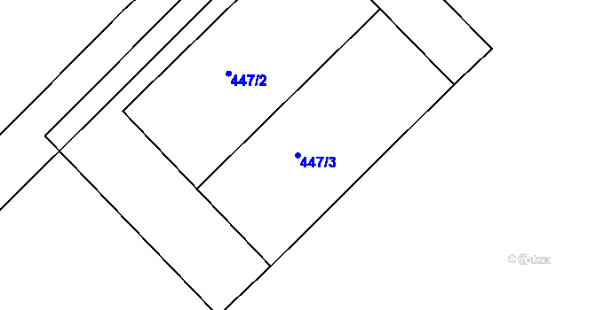 Parcela st. 447/3 v KÚ Stranná u Nechranic, Katastrální mapa