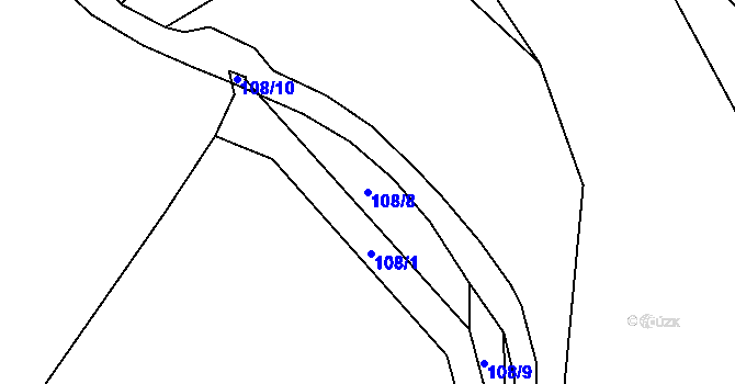 Parcela st. 108/8 v KÚ Stranná u Nechranic, Katastrální mapa
