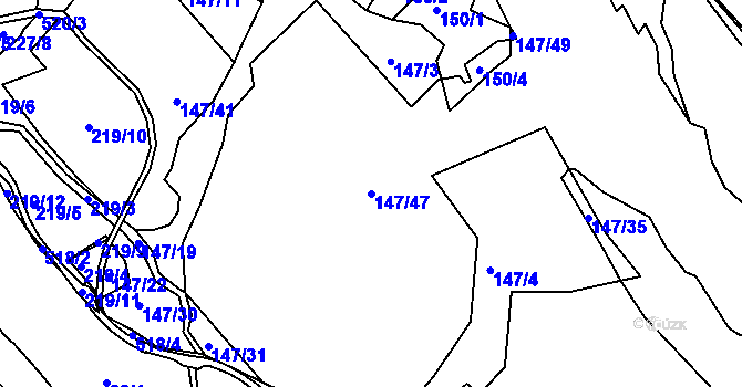 Parcela st. 147/47 v KÚ Stranná u Nechranic, Katastrální mapa