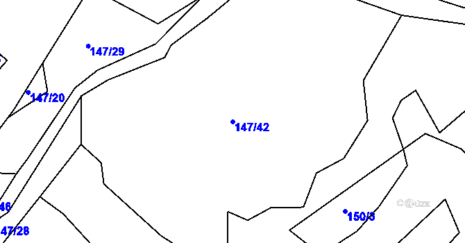 Parcela st. 147/42 v KÚ Stranná u Nechranic, Katastrální mapa