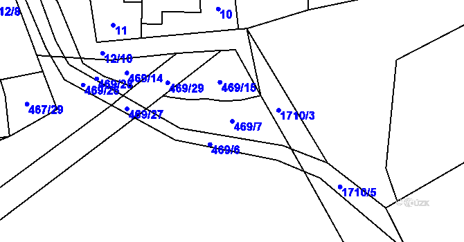 Parcela st. 469/7 v KÚ Březno u Postoloprt, Katastrální mapa