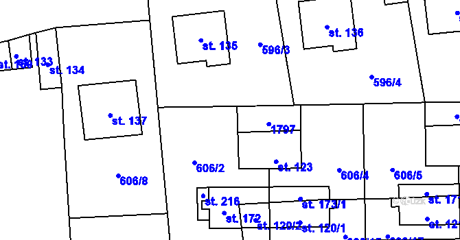 Parcela st. 606/14 v KÚ Březno u Postoloprt, Katastrální mapa