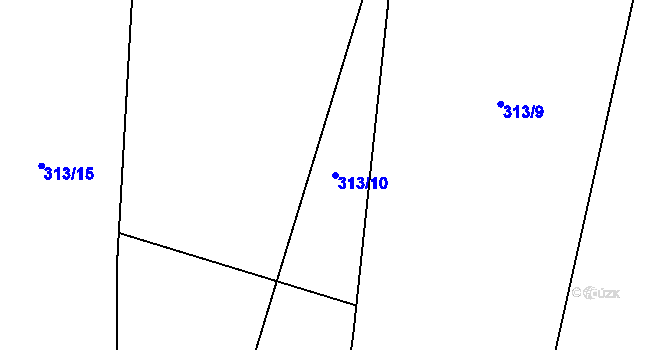 Parcela st. 313/10 v KÚ Březno u Postoloprt, Katastrální mapa
