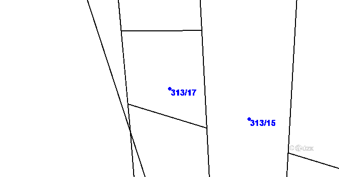 Parcela st. 313/17 v KÚ Březno u Postoloprt, Katastrální mapa