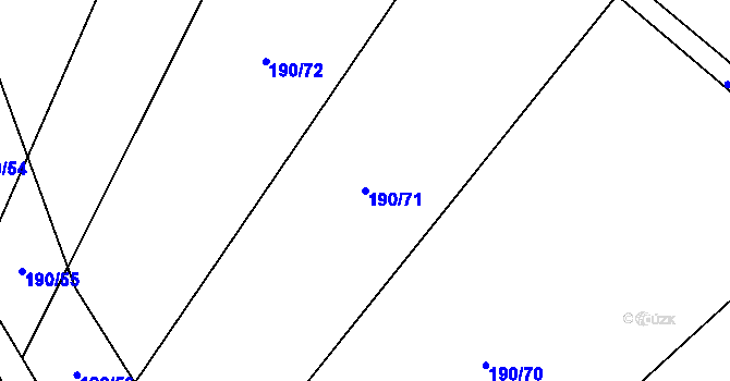 Parcela st. 190/71 v KÚ Březno u Postoloprt, Katastrální mapa