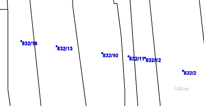 Parcela st. 832/10 v KÚ Březno u Postoloprt, Katastrální mapa