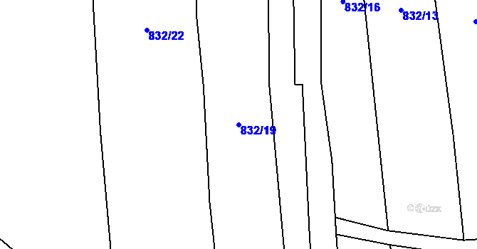 Parcela st. 832/19 v KÚ Březno u Postoloprt, Katastrální mapa