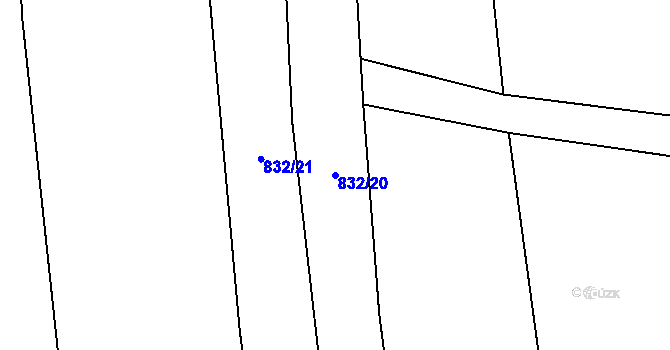 Parcela st. 832/20 v KÚ Březno u Postoloprt, Katastrální mapa