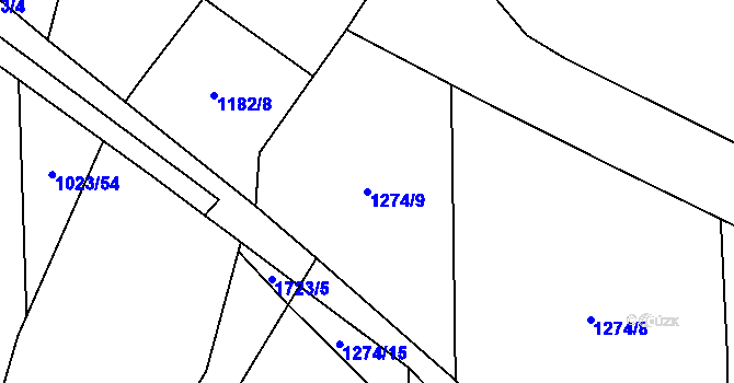 Parcela st. 1274/9 v KÚ Březno u Postoloprt, Katastrální mapa
