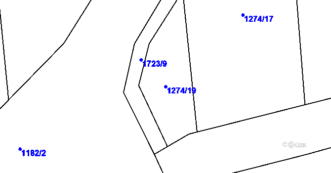 Parcela st. 1274/19 v KÚ Březno u Postoloprt, Katastrální mapa